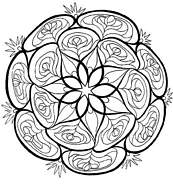 coloriage mandala bouquet de roses